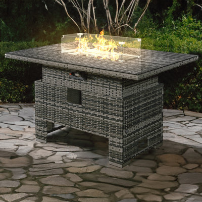 Icarus Rattan Rising Firepit Table