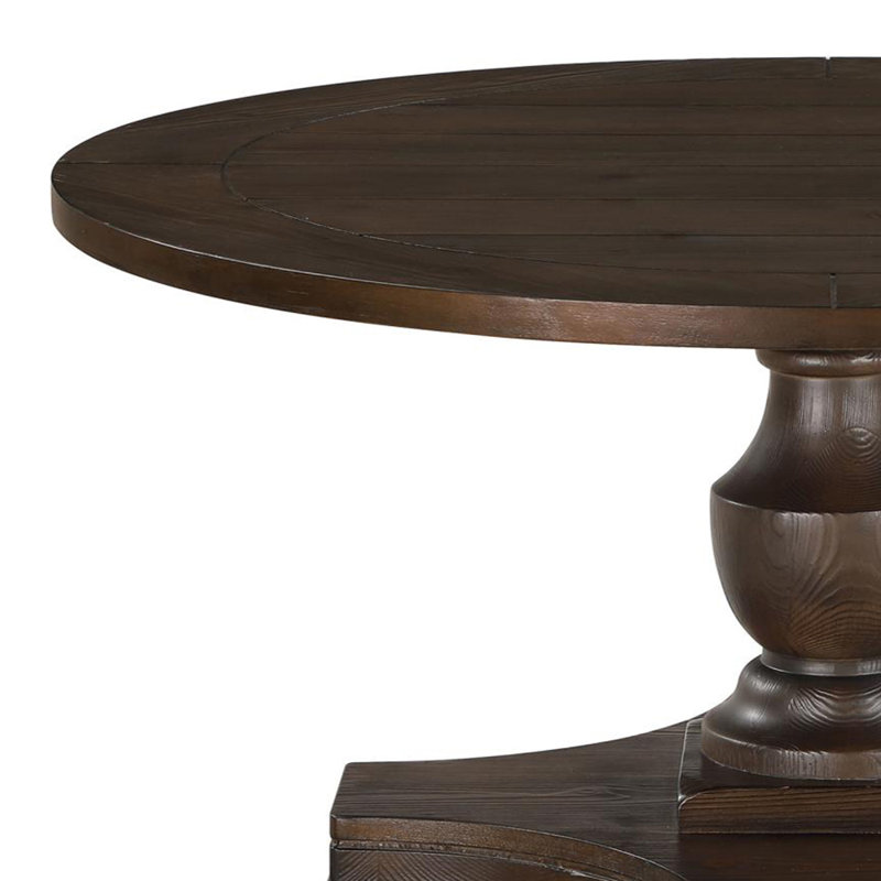 Alcott Hill® Cami Pedestal Round Coffee Table in Coffee | Wayfair