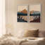 «Mid-Century Modern Brown Mountain Lake Landscape Decor», art mural, impression sur toile, 2 pièces-99016293-99016290
