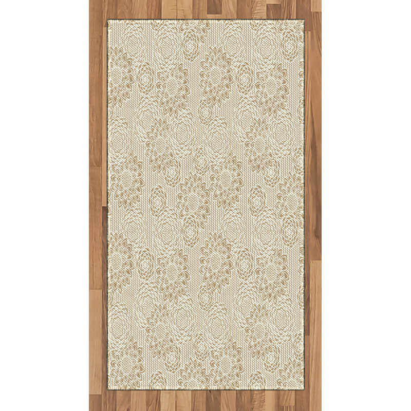 Floral High Density Long Fiber Poly Threads Decorative Area Rug Carpet, Rectangle 2'7" x 5'