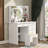 39.4'' Wide Makeup Vanity Set with Stool and LED Mirror-1724558307