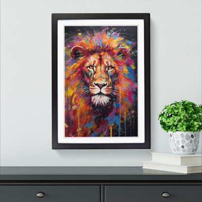 Lion Expressionism Art - Framed Print