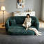 Canapé inclinable à compression courbée convertible, canapé-lit 2 en 1 escamotable, avec base escamotable et siège profond, comprend deux coussins, fauteuil inclinable en chenille deux places-1008685965