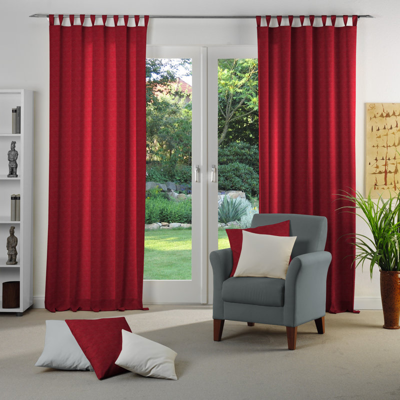 Jaylene Blackout Single Curtain Panel, 270 W x 245 D cm, Red