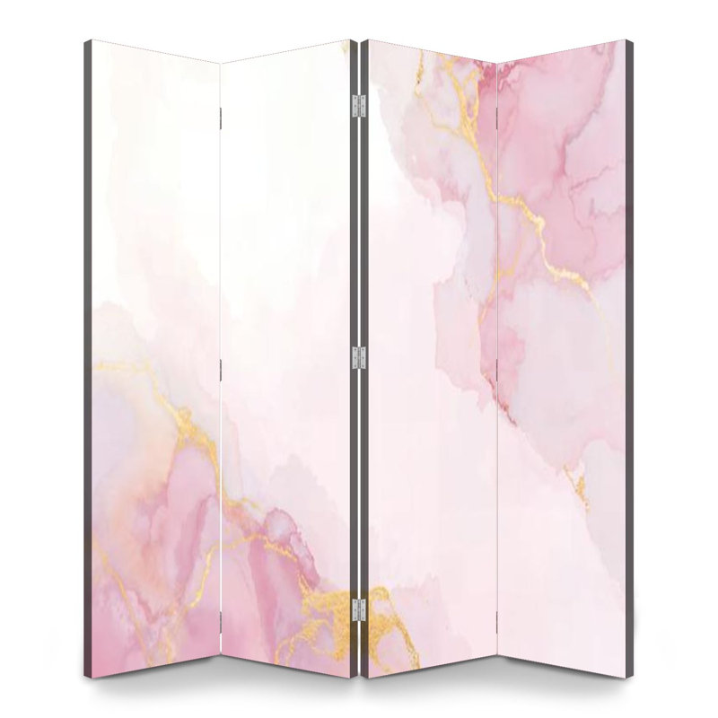Paravent 4 panneaux à cloison pliable Royal Blush