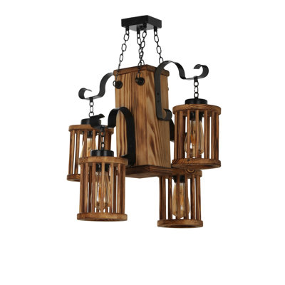 Lustre unique à 4 lumières avec accents en fer forgé Danniella