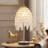 19" Elegant Crystal Table Lamp – Vintage Waterfall Design With Teardrop Grape Crystal Bead String Shades And Marble Textured Base For Living Room, Bedroom, Or Office (bulb Not Included) 