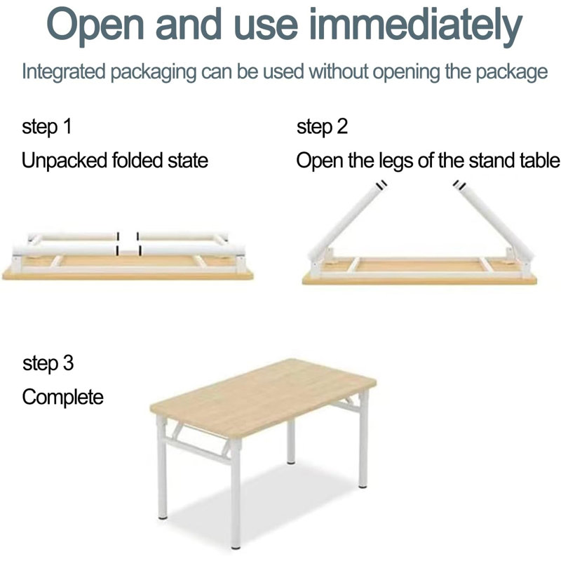 Computer Desk Study Table No Assembly Required, Writing Computer Desk Space Saving Foldable Table
