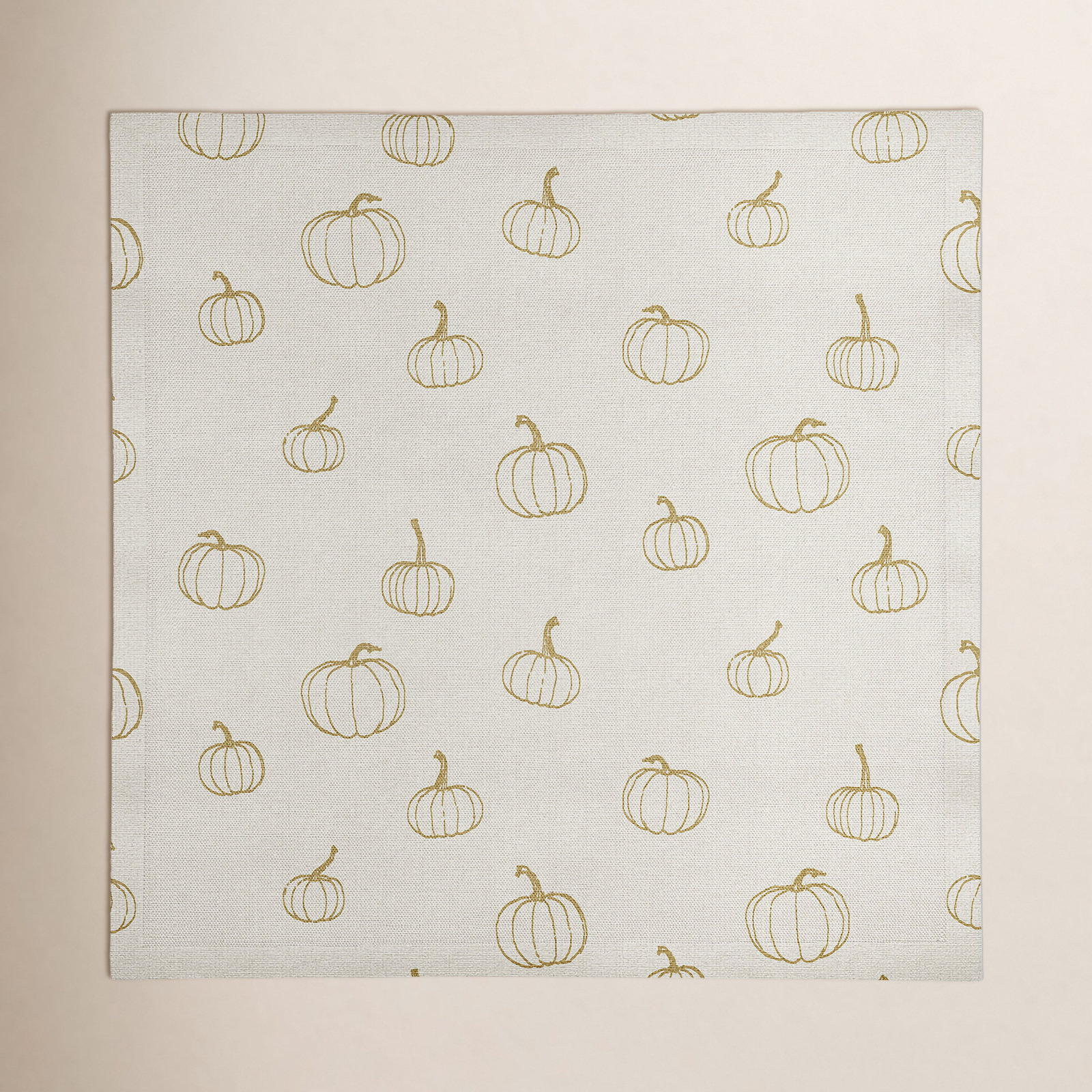 Mini Pumpkin 10" Cotton Napkin, Mustard Yellow