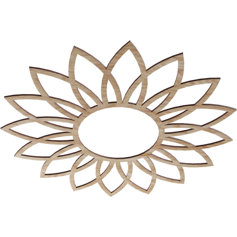 Médaillon de plafond 32 "x 32" x P 11 1/8 "x T 3/8", H 30 po x l 30 po x P 0,38 po, Chêne rouge