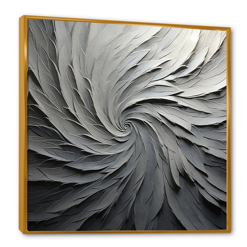 Gris et beige mouvement méditatif II - spirales abstraites, art mural, salon_106123, H 30 po x l 30 po x P 1 po
