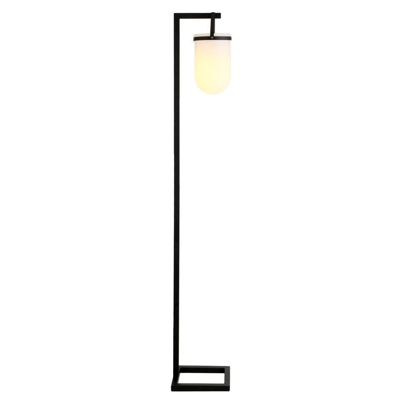 Lampe sur pied arquée 68 po Garceau, Blanc, Noir, noir, noir, noir