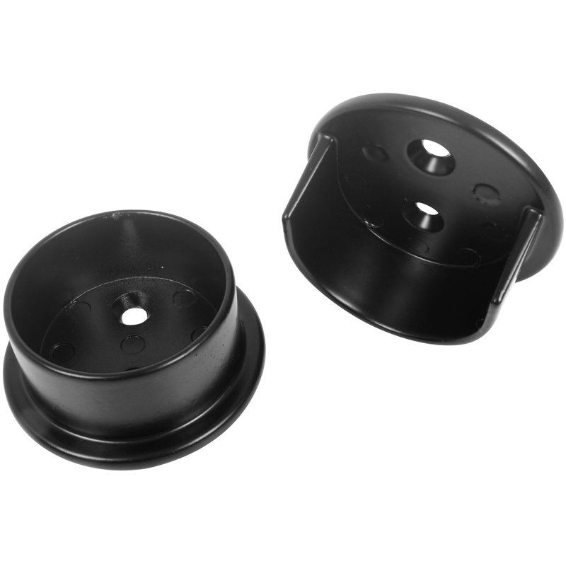 Douilles de poteau robustes (2 trous) - noir mat, Noir mat