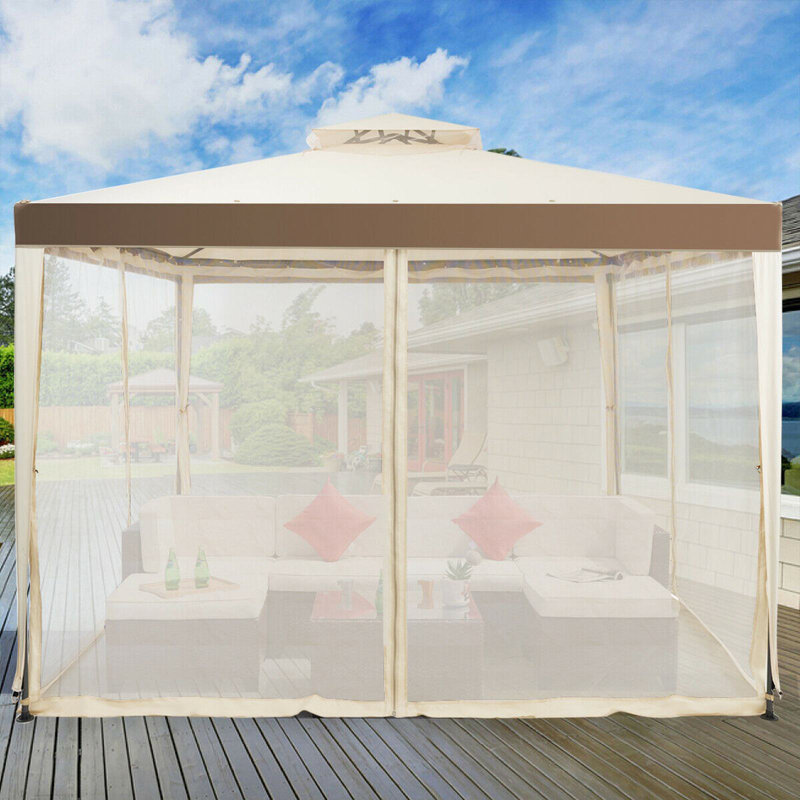 Gazebo de patio en acier de 10 pieds de largeur x 10 pieds de profondeur