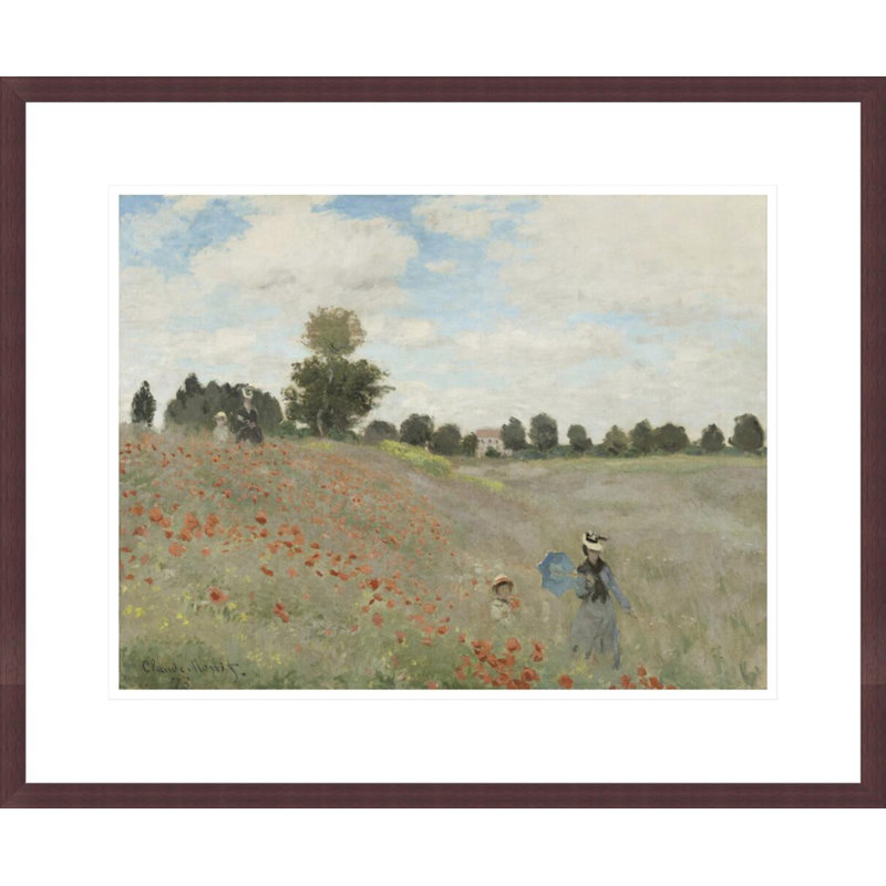 «Poppy Field» par Claude Monet, impression giclée sur cadre, H 17,75 po x l 21,49 po