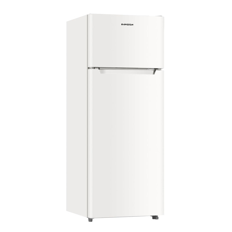 BANGSON 7.7 Cu.Ft, 2 Doors Apartment Size Fridge with Top Freezer, White