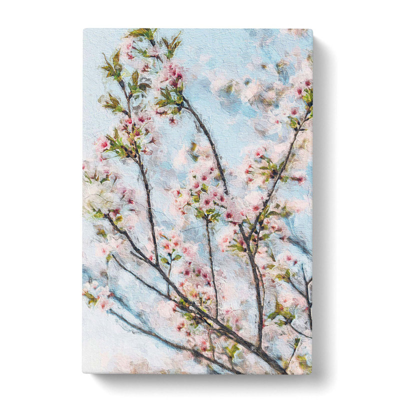 Cherry Blossom Tree In Abstract - Wrapped Canvas Painting, 60cm H x 40cm W x 3cm D