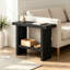 Console moderne avec rangement, table d'entrée rectangulaire pour couloir, vestibule, salon, fabrication en panneau de particules robuste, assemblage facile, finition noire