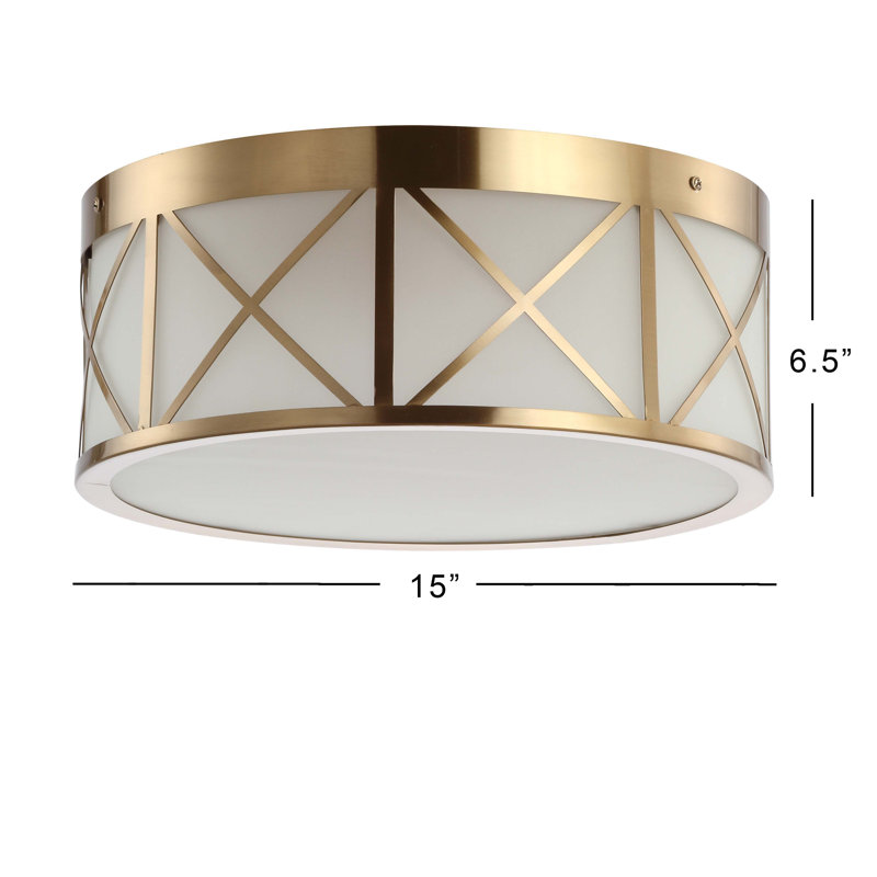 Plafonnier encastré tambour 2 lumières Baity, H 6,5 po x l 15 po x P 15 po