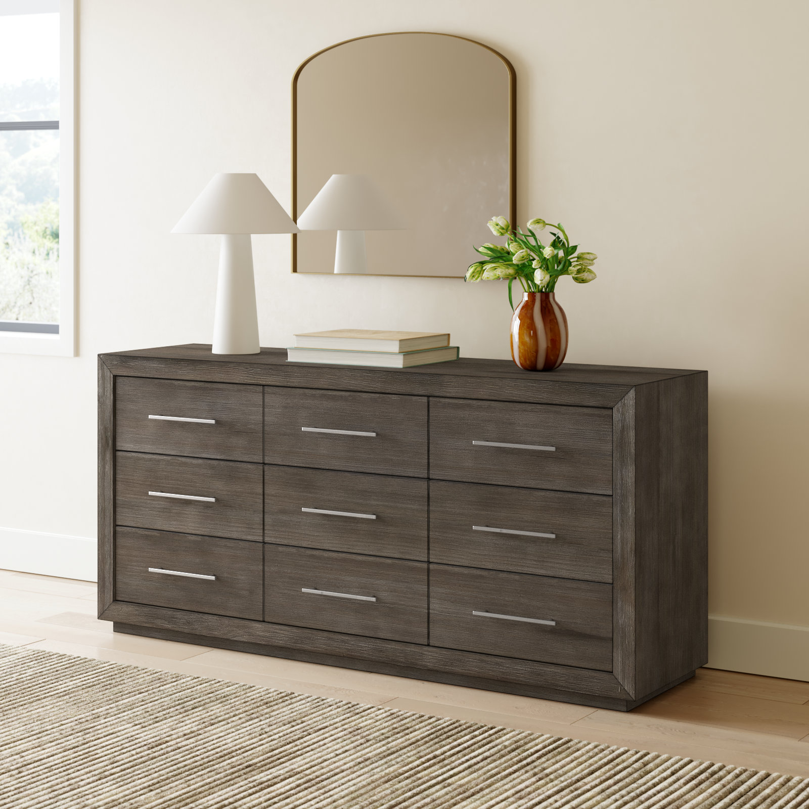 Brooks 9 - Drawer Dresser, Brown