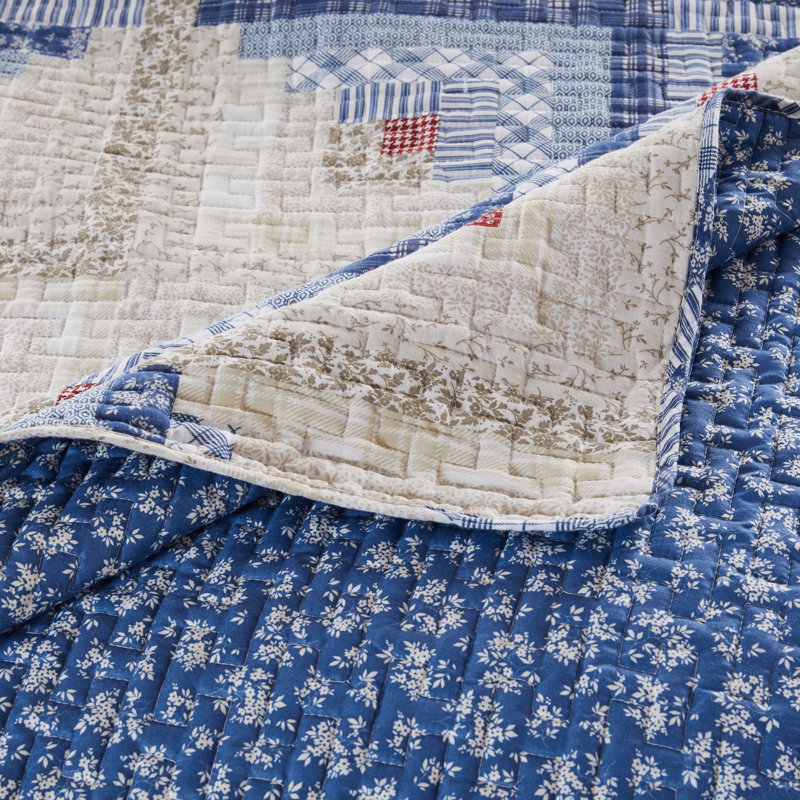 Greenland Home Fashions Cottage Cabin Calico 2-Piece Twin Size Quilt Set 68x88 + 20x26, Twin Quilt + 1 Standard Shams