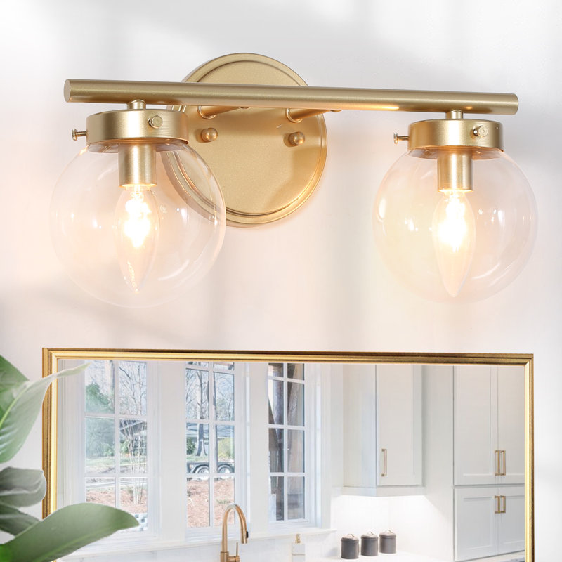 Dimmable Bathroom Vanity Light, 2, Matte Champagne Gold