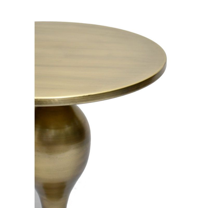 Table d'appoint sculpturale à piédestal, Laiton brossé