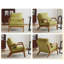 65cm Modern Solid Wood Frame Upholstered Accent Chair with Cushions and Lumbar-129505641