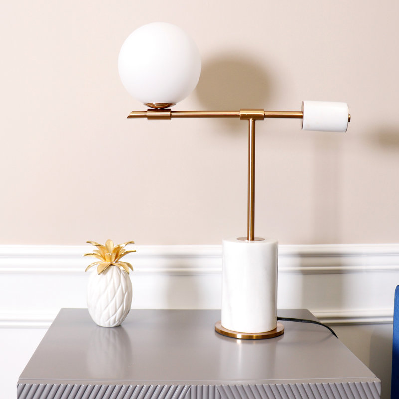 Bianca Brushed Gold Marble Modern Table Lamp