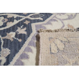 Hand Knotted Wool Floral Area Rug in Gray