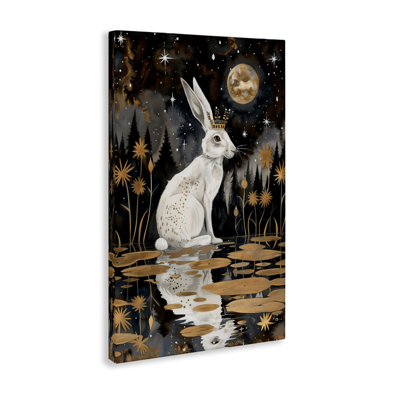 Art mural sur toile Regal Rabbit Moonlight par The Dutch Lady, H 24 po x l 16 po