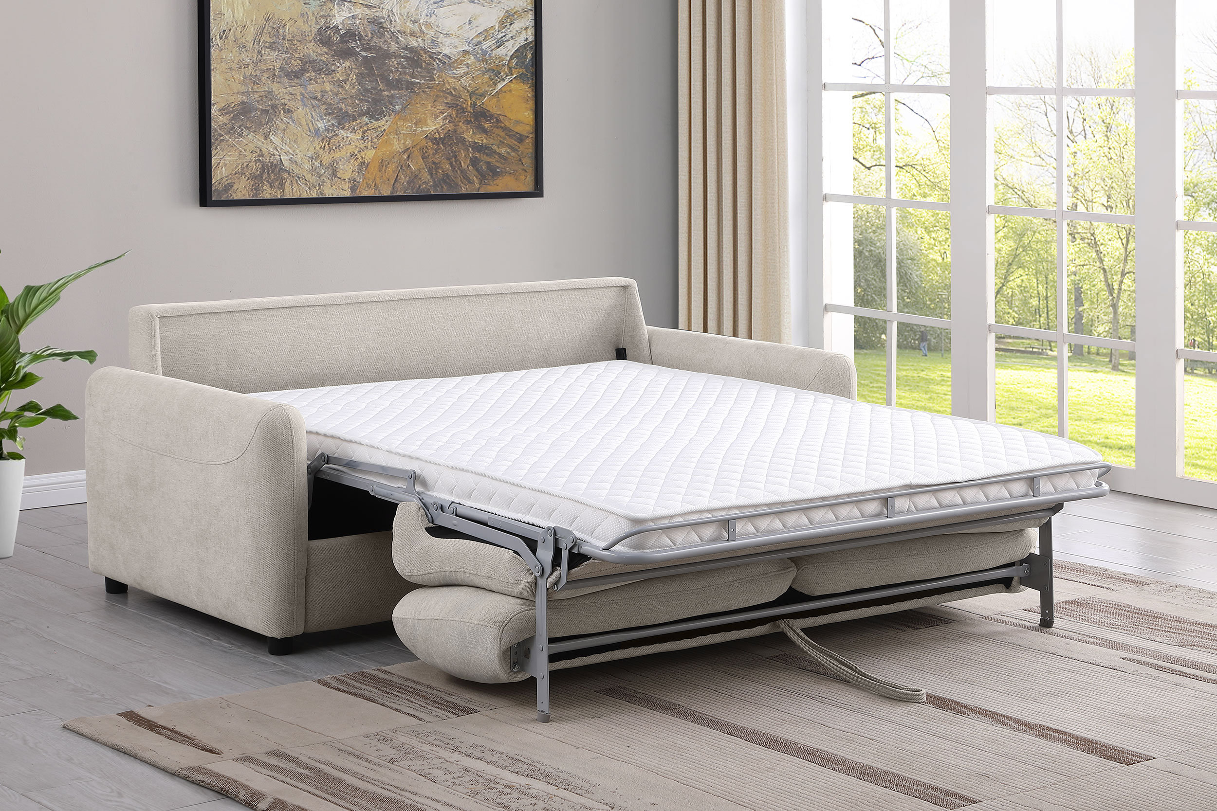Latitude Run® Emiel Upholstered Sofa Sleeper With Queen Mattress | Wayfair