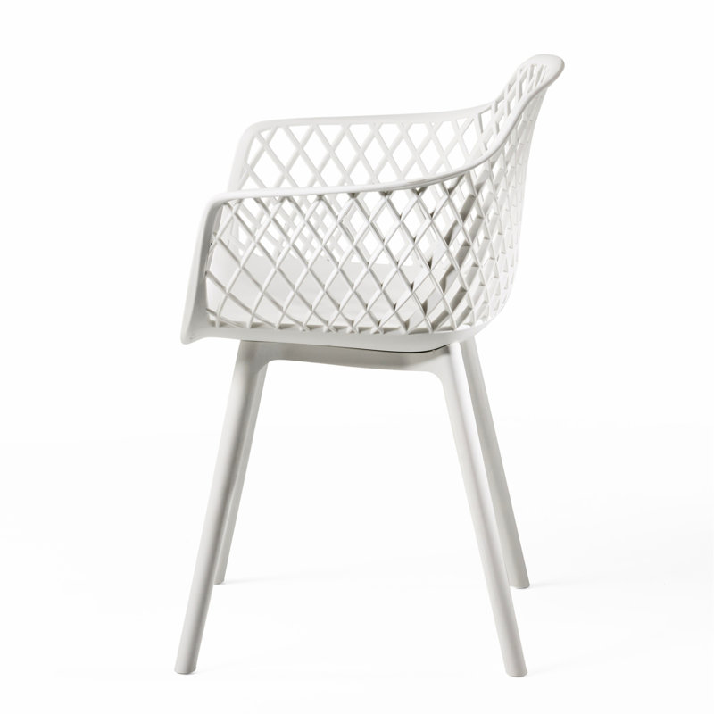 Poppy Chair Outdoor - White, Weather , With Elegant Mesh Pattern In White To Weather, Strong Frame And Design, White