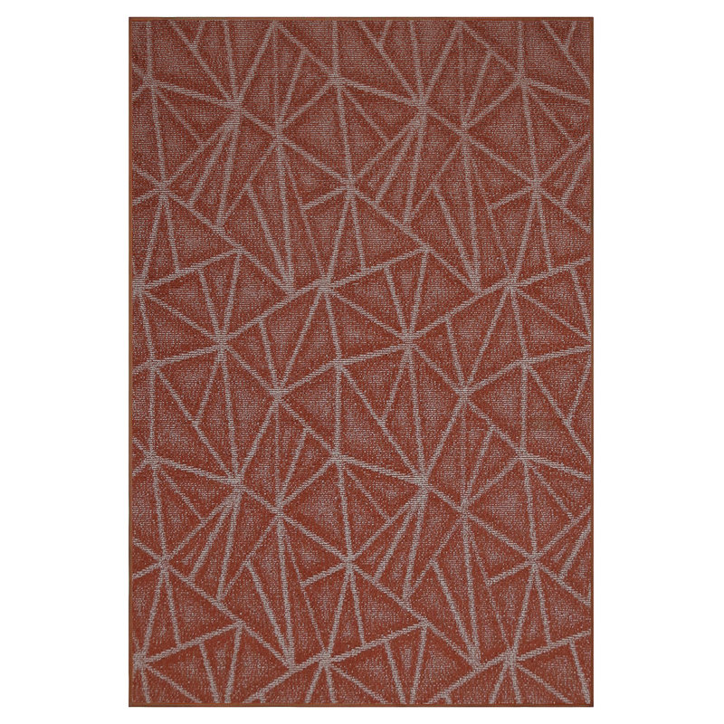 Tapis rouille en nylon tissé à la machine Bowin, Rectangle 8 pi x 13 pi