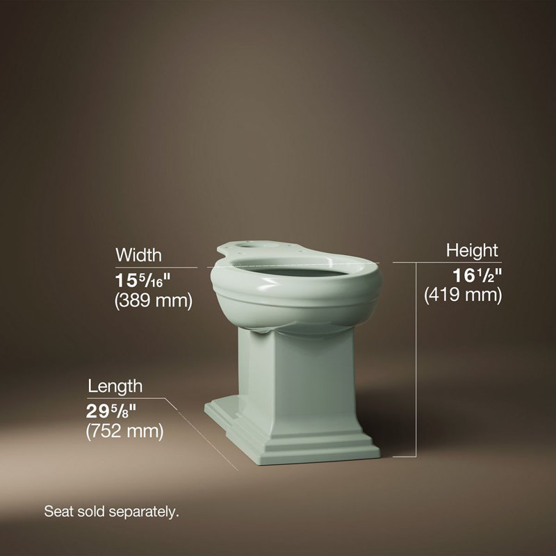 Memoirs® Comfort Height Elongated Toilet Bowl with Exposed Trapway, Aspen Green