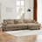 Sectional Sofas | Oversized Modular Convertible L-Shaped Cloud Couch for Living Room | Camel | Velvet