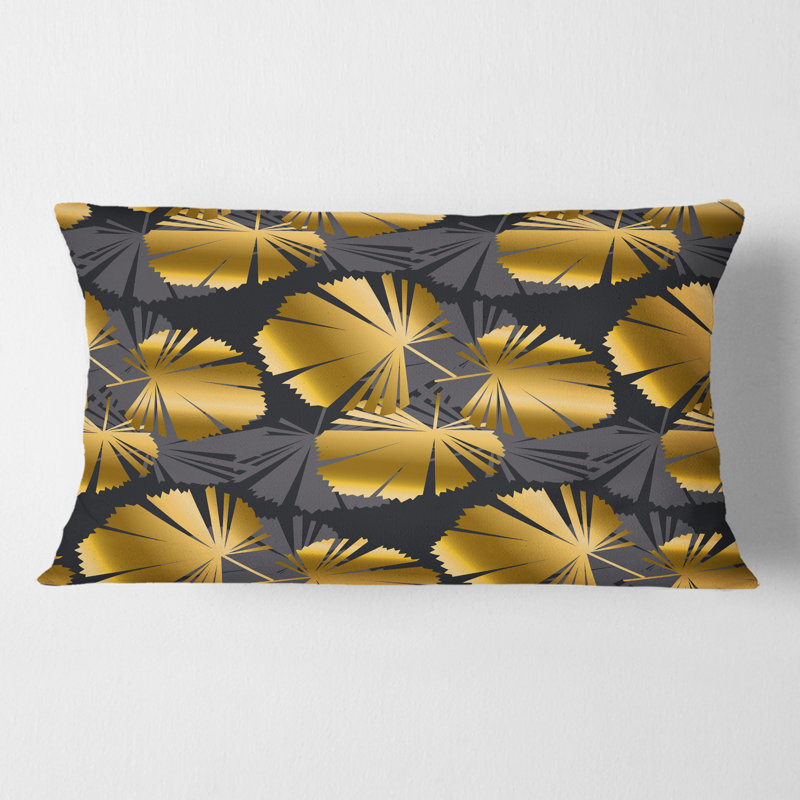 Coussin Golden Palm Leaves III - Mid-Century