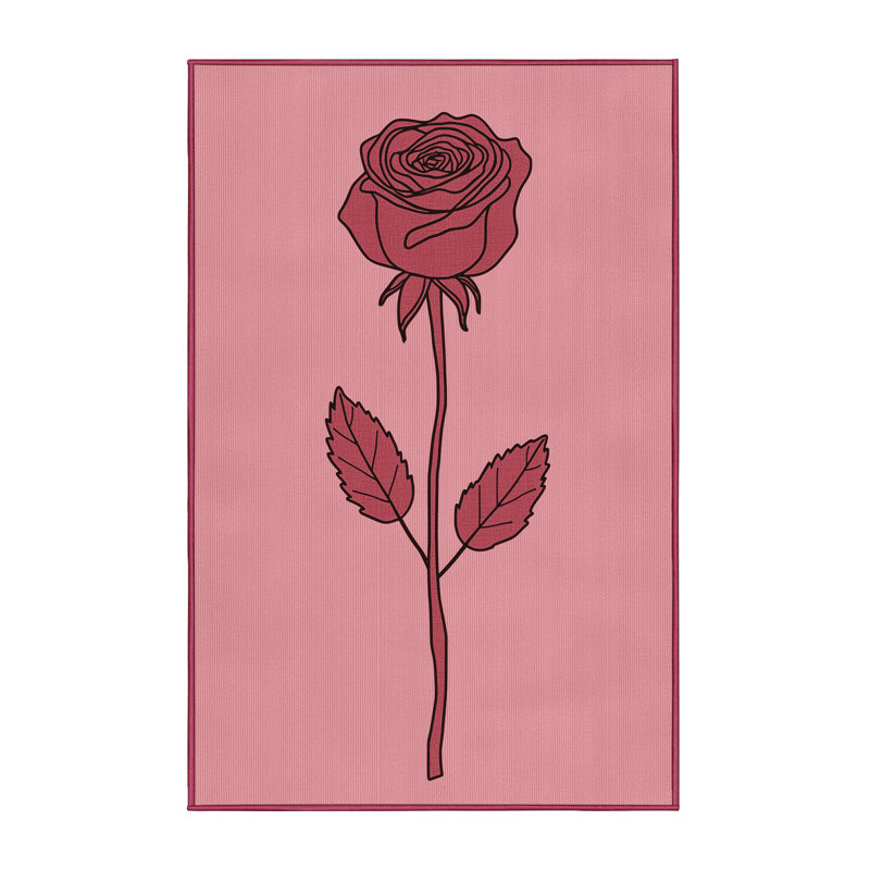 Soft Plush Fiorentino Valentines Modern & Contemporary Abstract Area Rug in Pink – Rose Binding, 5x7