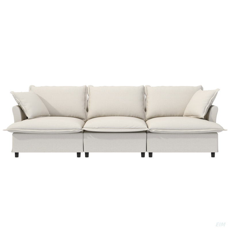 Module de canapé modulaire 3 places pour canapé modulaire modulaire, siège large, canapé en nuage de chenille avec coussins décoratifs, mobilier d'intérieur rembourré pour salon, chambre à coucher, appartement (modulaire)
