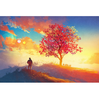 Phillipstown Autumn Landscape With Tree - Wrapped Canvas Painting