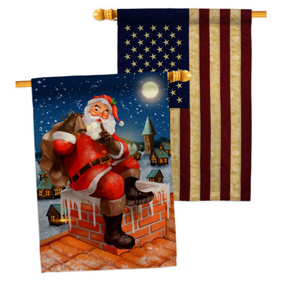 Drapeau de maison en polyester 40 x 28 po Down the Chimney