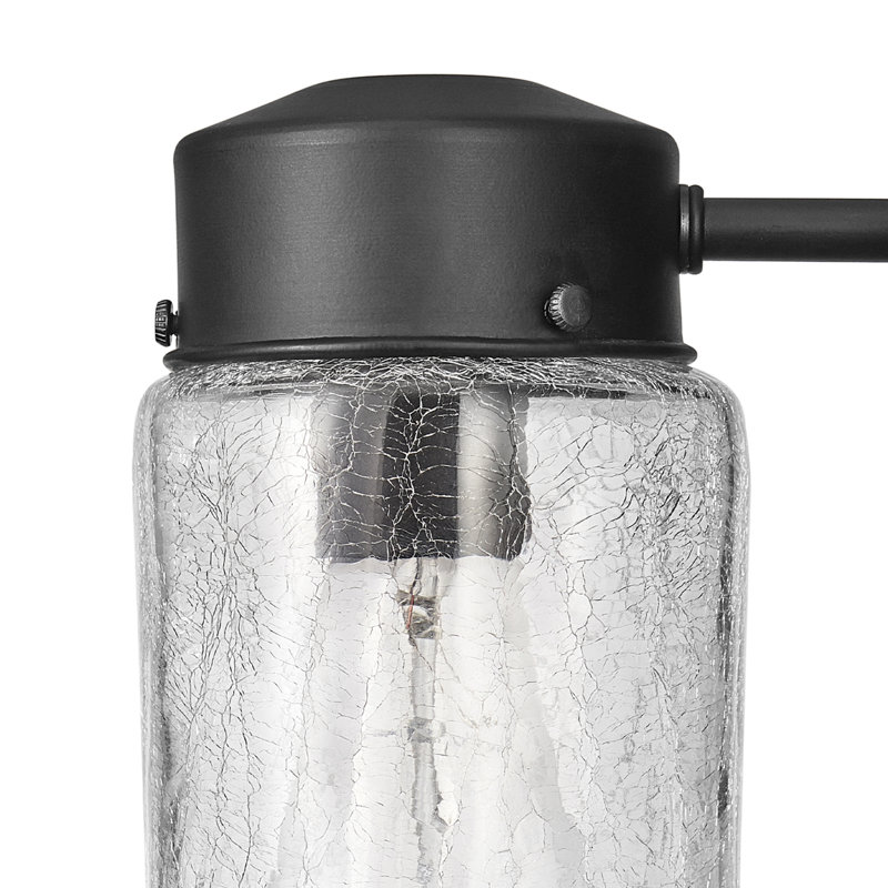 Appliquee à bras extérieur 10,3 po 1 ampoule noir mat Brondon
