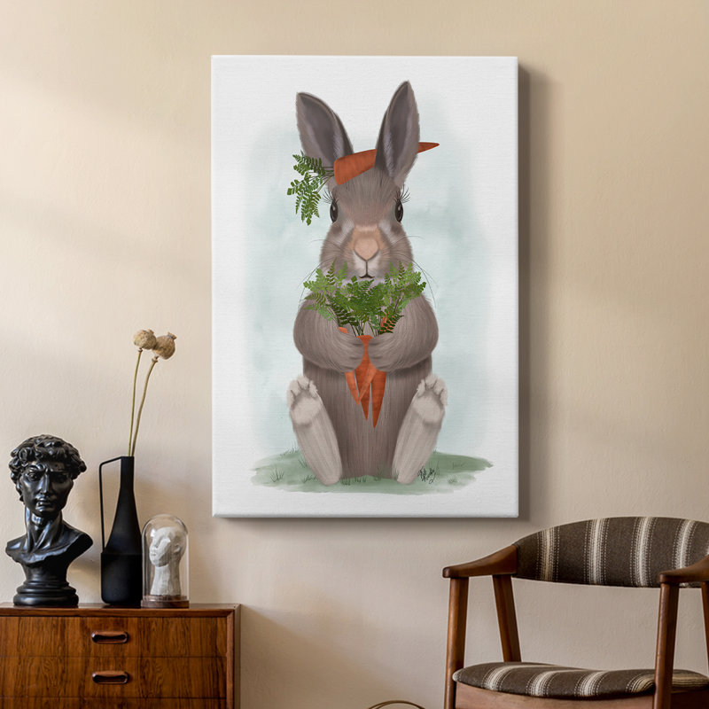 Lapin carotte câlin - galerie Cavas sur mesure, H 18 po x l 12 po