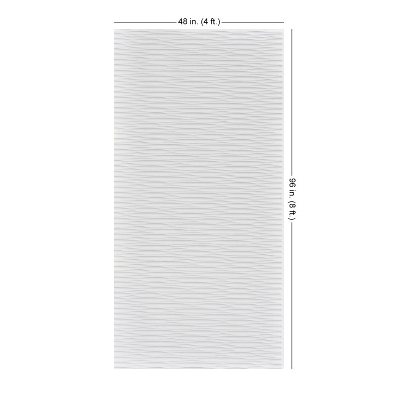 Sahara horizontal MirroFlex 4 pi x 8 pi Panneaux muraux 3D en PVC Glue Up 96 pieds carrés, Blanc hivernal