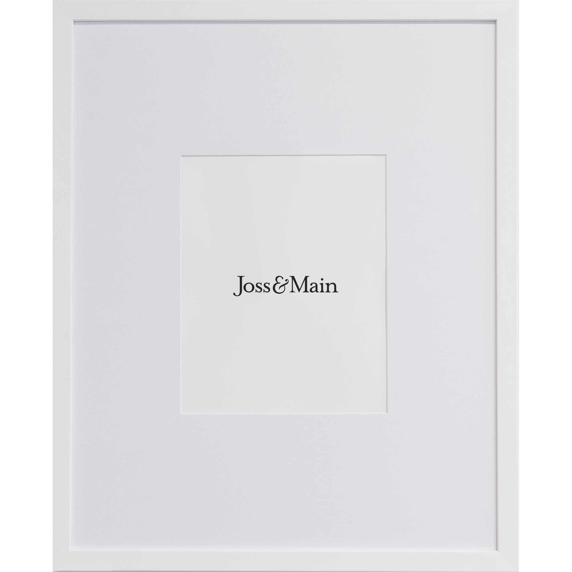 Naya Wood Beveled Picture Frame with Mat, White, 24" x 36"