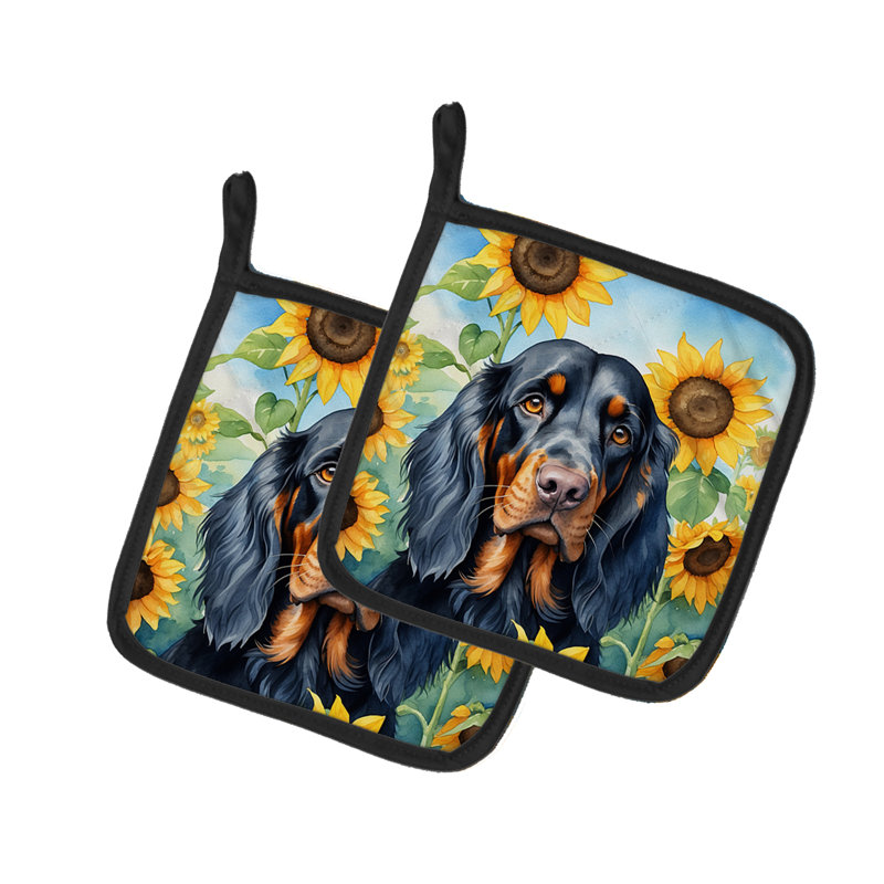 Caroline's Treasures In Sunflowers Floral Polyester Potholder Set