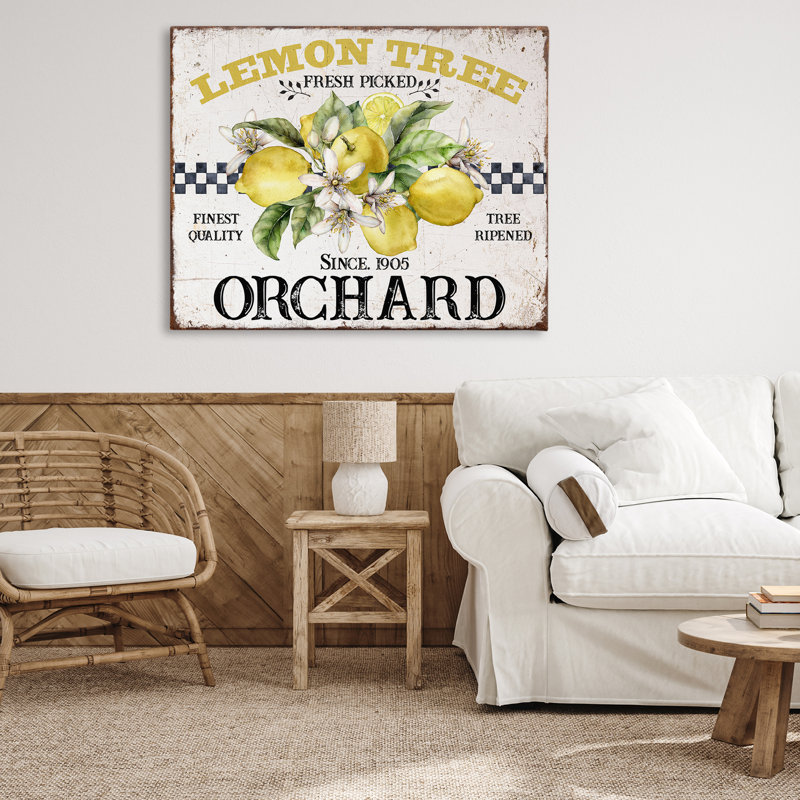 Art mural sur toile «Lemon Tree Fresh Picked» par Creatif Belle bp-613_CN, H 36 po x l 48 po