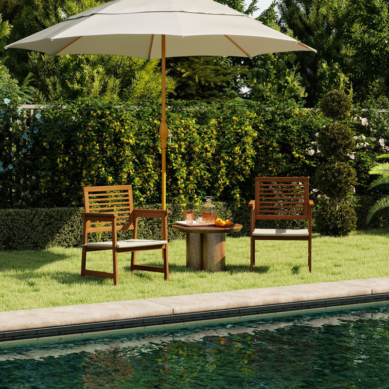 Ensemble de 2 chaises de patio pour l'extérieur avec coussins et accoudoirs pour la plage et le jardin