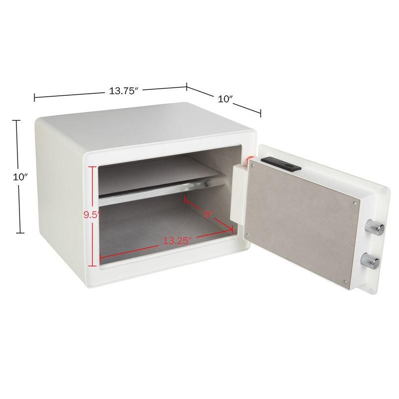 Stalwart Fingerprint Biometric Safe Lockbox, White