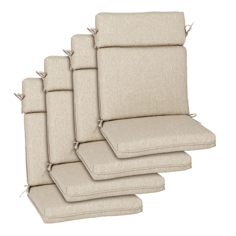 Ensemble de coussins de chaise d'extérieur à haut dossier, Brun, L 21 po x P 20 po
